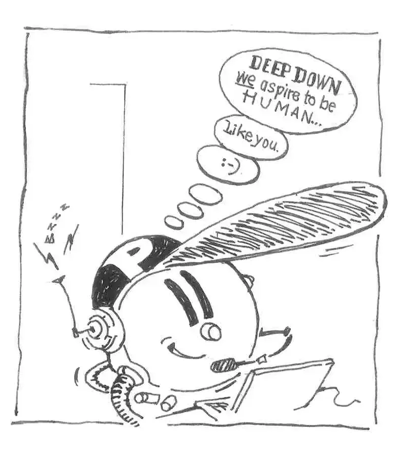 P — bot character portrait